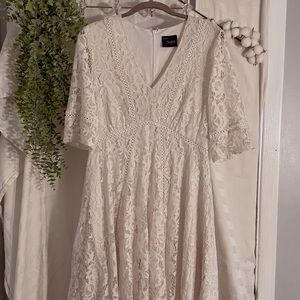 white lace dress